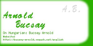 arnold bucsay business card